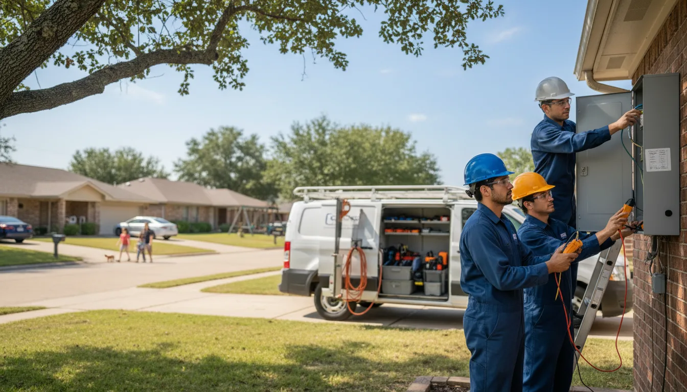 Certified electrician providing emergency electrical services in Garland, TX